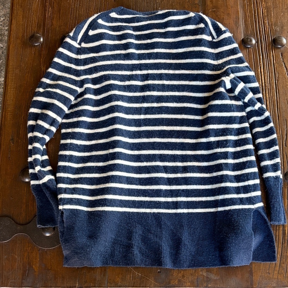 Madewell Navy and White Striped Cardigan - Picture 3 of 3